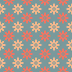 Floral seamless wallpaper tile. Abstract flower geometry design seamless pattern ornament for textile, wallpapers, cards, stationery, phone cases, paper gifts, and wrapping.
