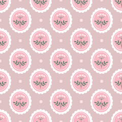 Cute floral seamless pattern with flowers and branches. Wildflower vector illustration in spring or summer. Elegant template for fabric, wallpaper, stationery, wrapping, card, and phone cases.