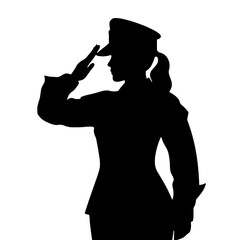 Vector de mujer militar &ndash; ilustraci&oacute;n de silueta femenina armada