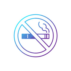 No Smoking Sign with Stylized Cigarette Icon in Gradient Colors  