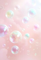 Obraz premium ピンクの背景にバブルの壁紙