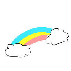 Cute Rainbow with Clouds