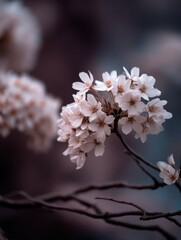 Cherry blossoms bloom in tranquil spring setting
