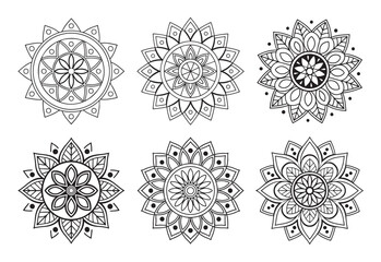 A bundle of intricately detailed and stylish mandala art illustrations, perfect for creating elegant and sophisticated designs.