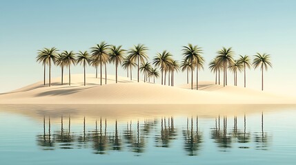 Tropical Island Oasis Reflection