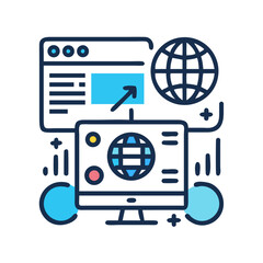 Data Online Policy Icon Set – Digital Security, Privacy Protection, and Online Compliance Symbols for Web Access