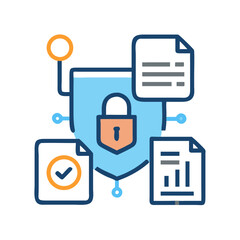 Data Policy Privacy Icon Set &ndash; Security, Compliance, and Digital Privacy Symbols for Data Protection
