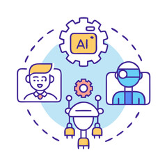 AI Robot Intelligent Agent Icon Set – Smart Automation, Robotics, and Cognitive Tech Symbols for Innovation