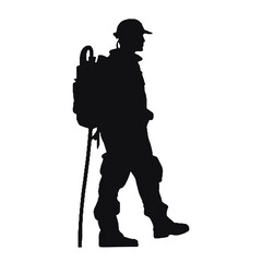 Silhouette de pompier isolée - illustration vectorielle