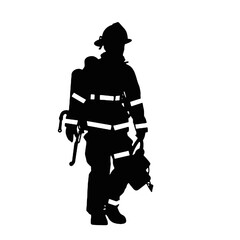 Silhouette de pompier isol&eacute;e - illustration vectorielle