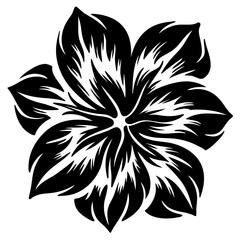 A Bold Black and White Stylized Floral Design Elegant Flower Graphic Illustration