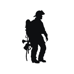 Fire man silhouette vector illustration