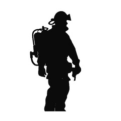 Fire man silhouette vector illustration