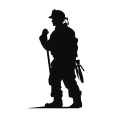 Fototapeta premium Silhouette of a firefighter