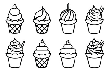 gelato line art refreshing cool sweet dessert perfect treat