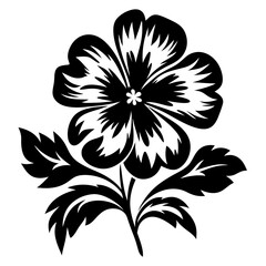 Black and White Floral Design Elegant Flower Illustration Botanical Art Silhouette Graphic Design Nature Image Simple Flower Drawing