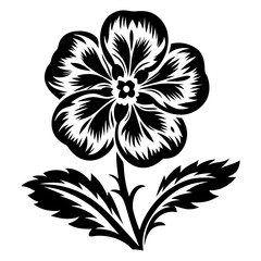 Elegant Black and White Floral Design Botanical Illustration Flower Graphic