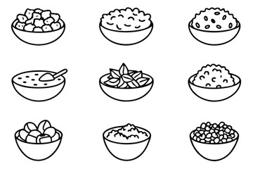 granola line art hand drawn organic snack for health