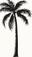 Silhouette of a Palm Tree Vector for Tropical and Coastal Design Themes
