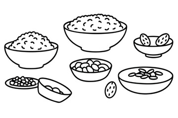  granola line art vegan friendly healthy snack illustration concept