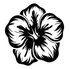 Black and White Hibiscus Flower Illustration Bold Floral Design Graphic Art