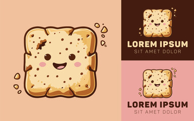 Crunchy Biscuit Icon Logo in Minimalist Design