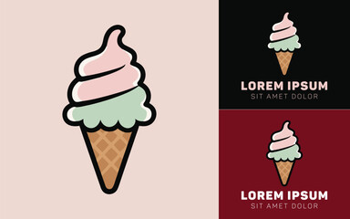 Classic Ice Cream Cone Logo with Simple Outline

Sweet Ice Cream Cone Icon Logo for Branding