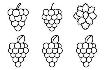 grape line art unique drawing of a bunch of grapes