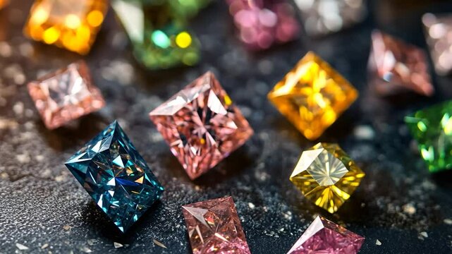 Colorful Square Cut Gemstones