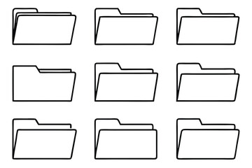 Fototapeta premium folders line art modern workspace file holder designs