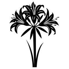 A striking black silhouette of a cluster of lilies a beautiful floral illustration botanical art elegant design nature graphic