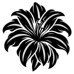A Stunning Black and White Lily Flower Illustration A Bold Graphic Design Element