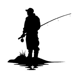 Obraz premium Fishing Silhouette 
