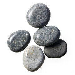 Floating Smooth Gray Pebbles &ndash; Repeating Zen Stones on Transparent