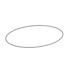 Black Ellipse Outline Vector on Transparent Background