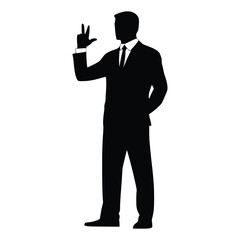 Vector Silhouette of a Businessman Showcasing Ideas Generative AI