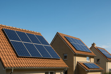 solar panels on roof