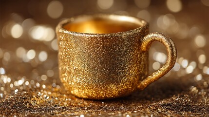 Golden Glitter Coffee Cup.