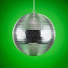 Shiny disco ball on green screen