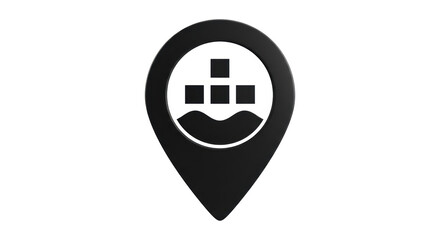 Obraz premium Isolated Location Pin with Boxes Icon