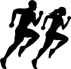 runners vector silhouettes