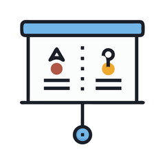 Presentation Slide with Three Options Icon Design