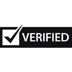 Fototapeta premium Verified black and white checkmark icon badge.