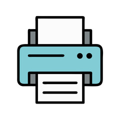 Printer Representing Document Output Office Equipment Icon Design