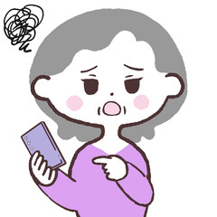 連絡してって言ったでしょうのシニア女性イラスト