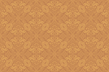 Damask vector seamless pattern. Ikat ornament. Ethnic South Western decor style. Ikat Boho geometric ornament. Vector seamless pattern. Mexican blanket, rug. Woven carpet