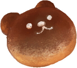 Cute bear bread icon