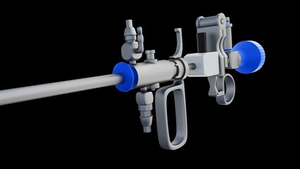 Fototapeta premium A 3d rendering of resectoscope. A medical instrument used primarily in urological surgery, particularly for a procedure called Transurethral Resection of the Prostate (TURP).