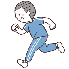 走るシニア男性イラスト