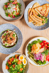 A delightful variety of colorful dishes made with fresh ingredients